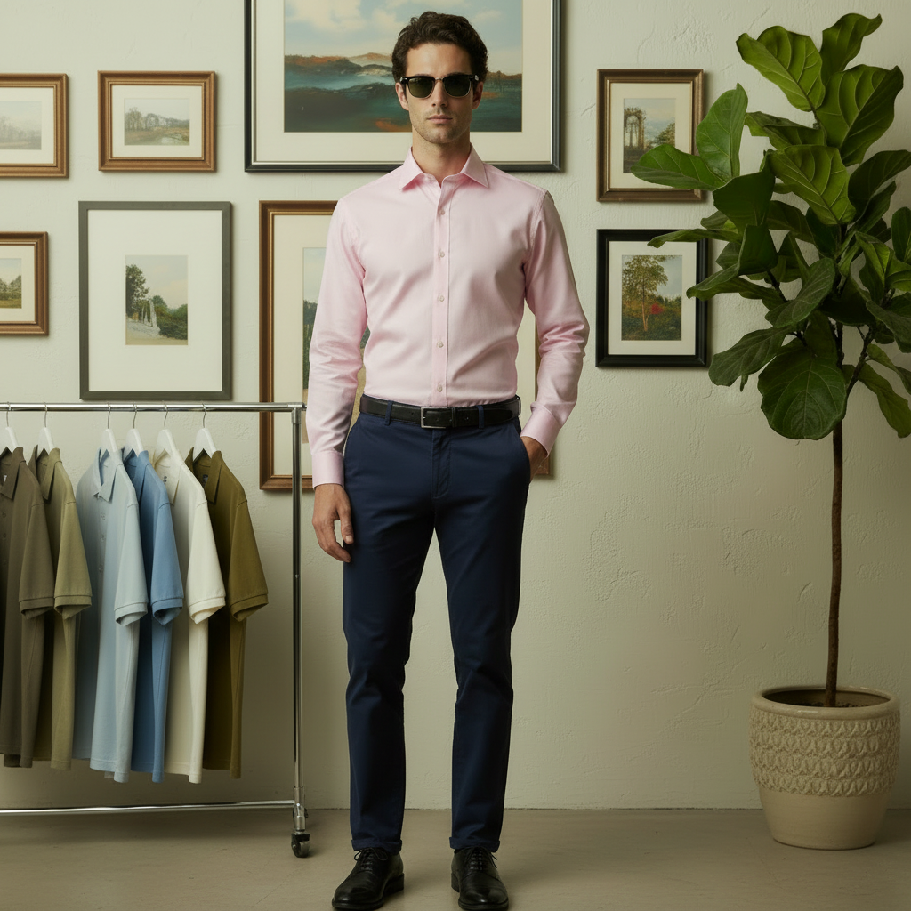 Men’s Light Pink Formal Shirt