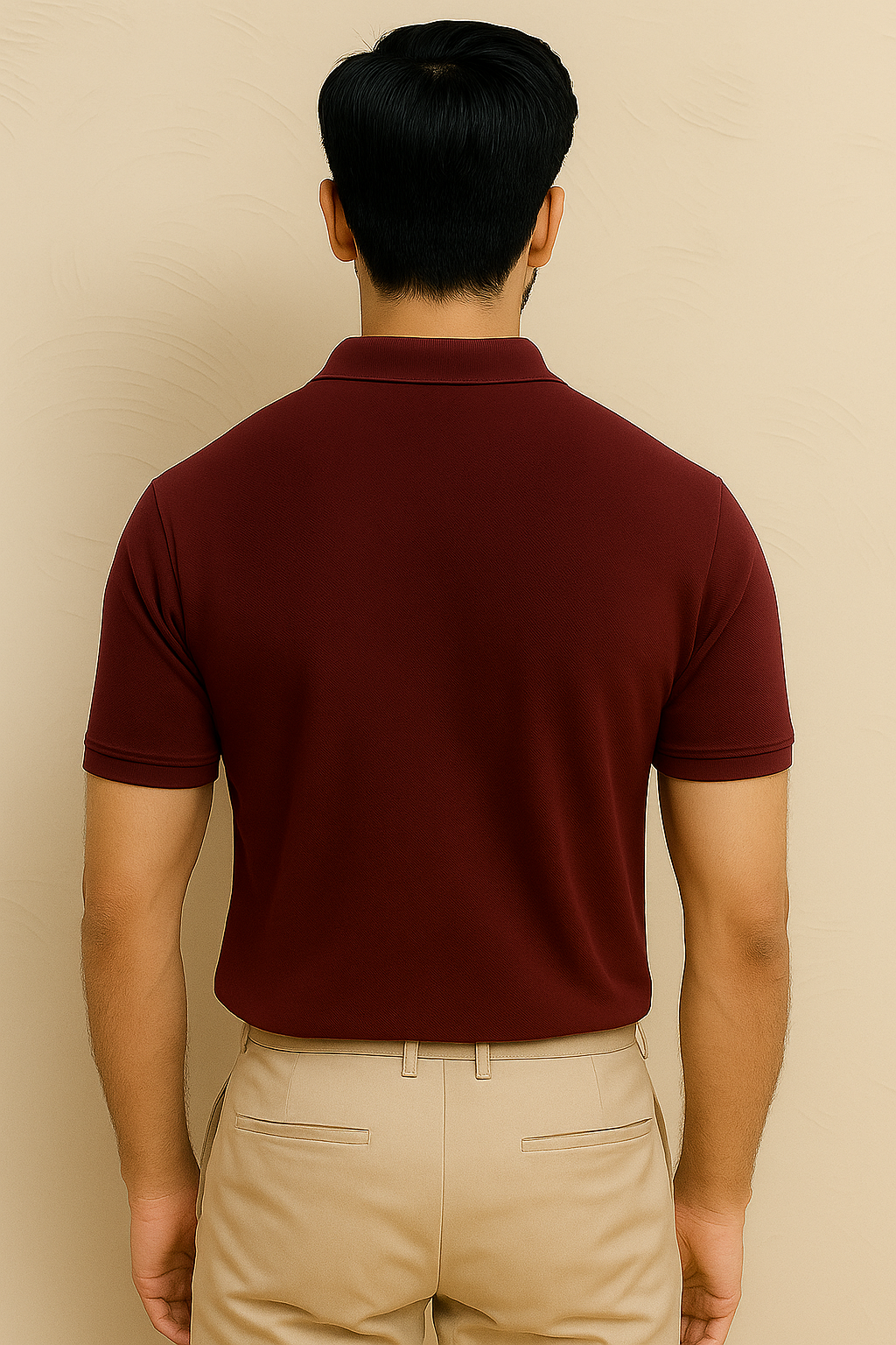 Men’s Burgundy Piqué Polo Shirt