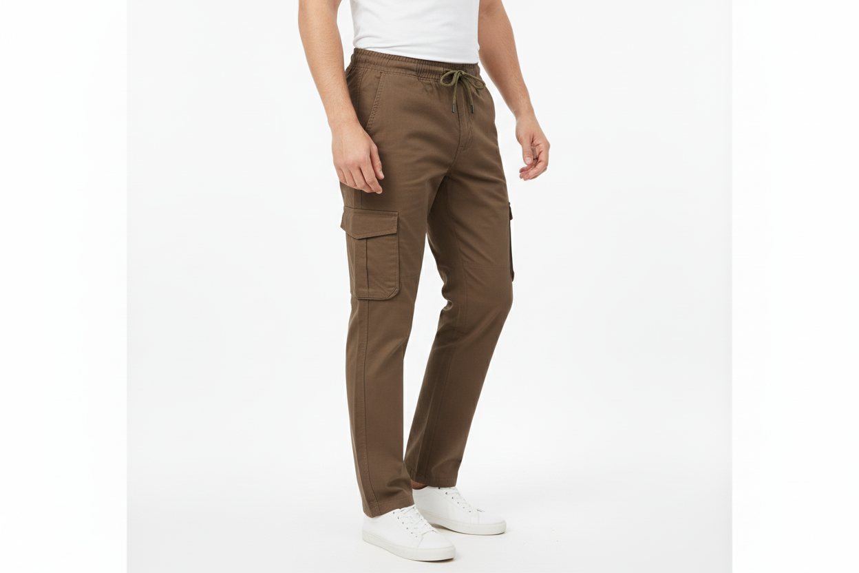Men’s Slim Fit Cargo Jogger Pants – Brown