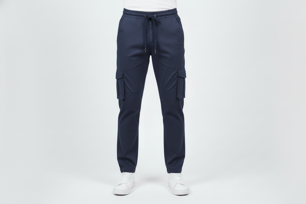 Men’s Slim Fit Cargo Jogger Pants- Navy Blue