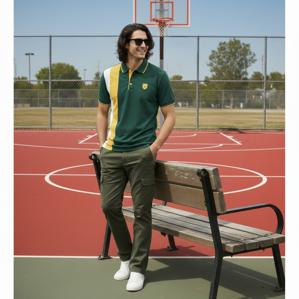 Men’s Green & Yellow Polo Shirt