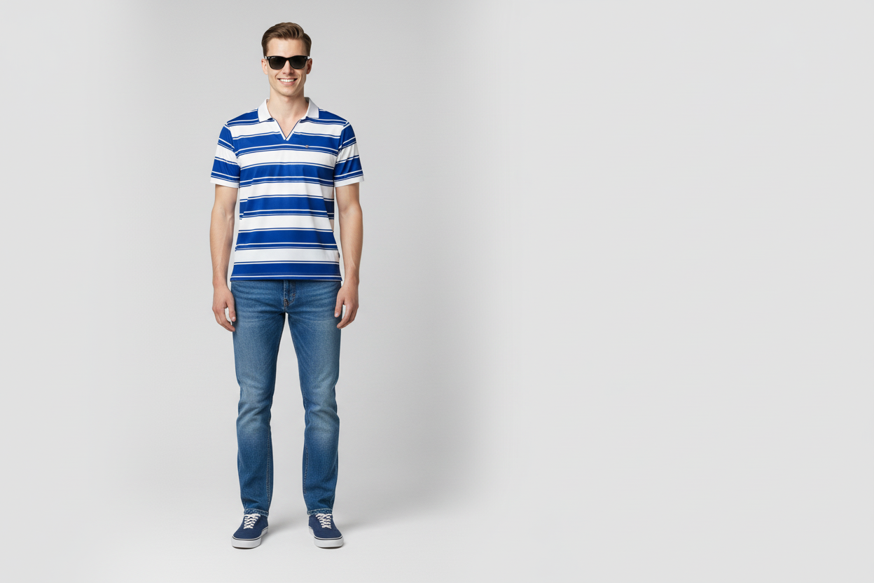 Wide Striped Polo Shirt