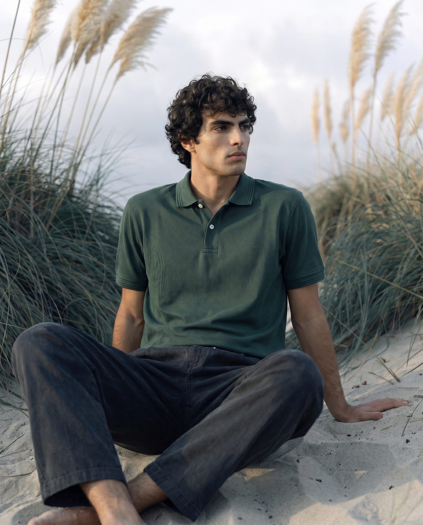 Men’s Green Piqué Polo Shirt