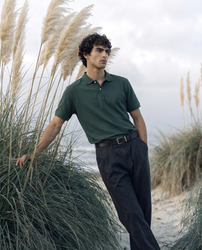 Men’s Green Piqué Polo Shirt