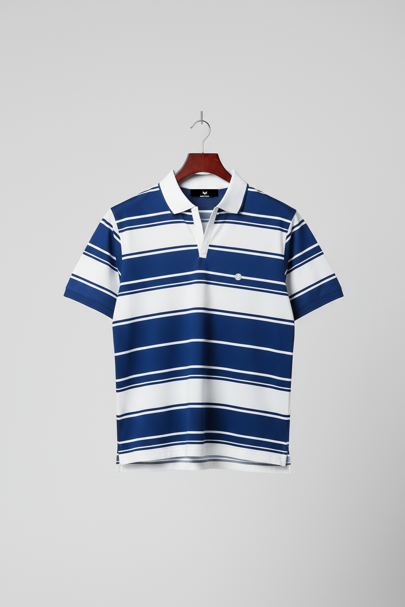 Wide Striped Polo Shirt