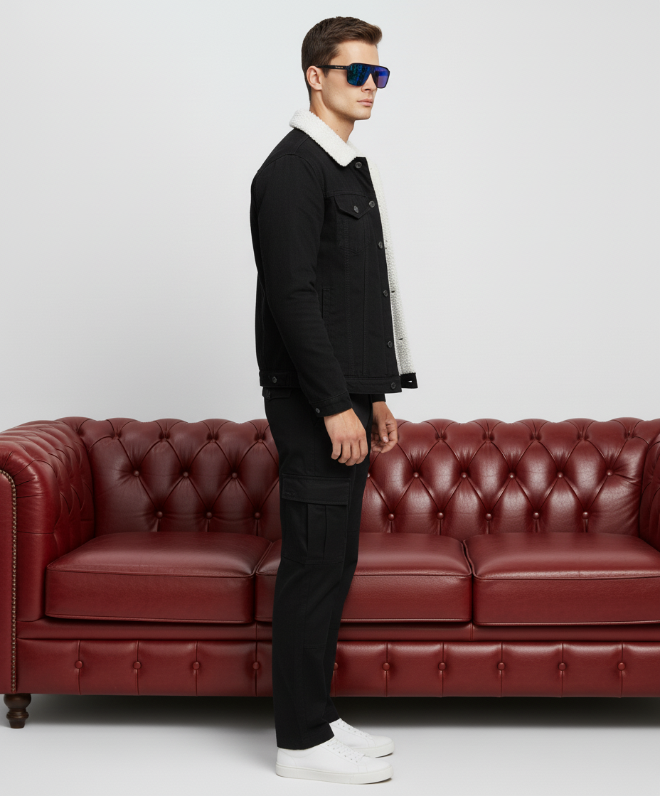 Triple Black Denim Jacket