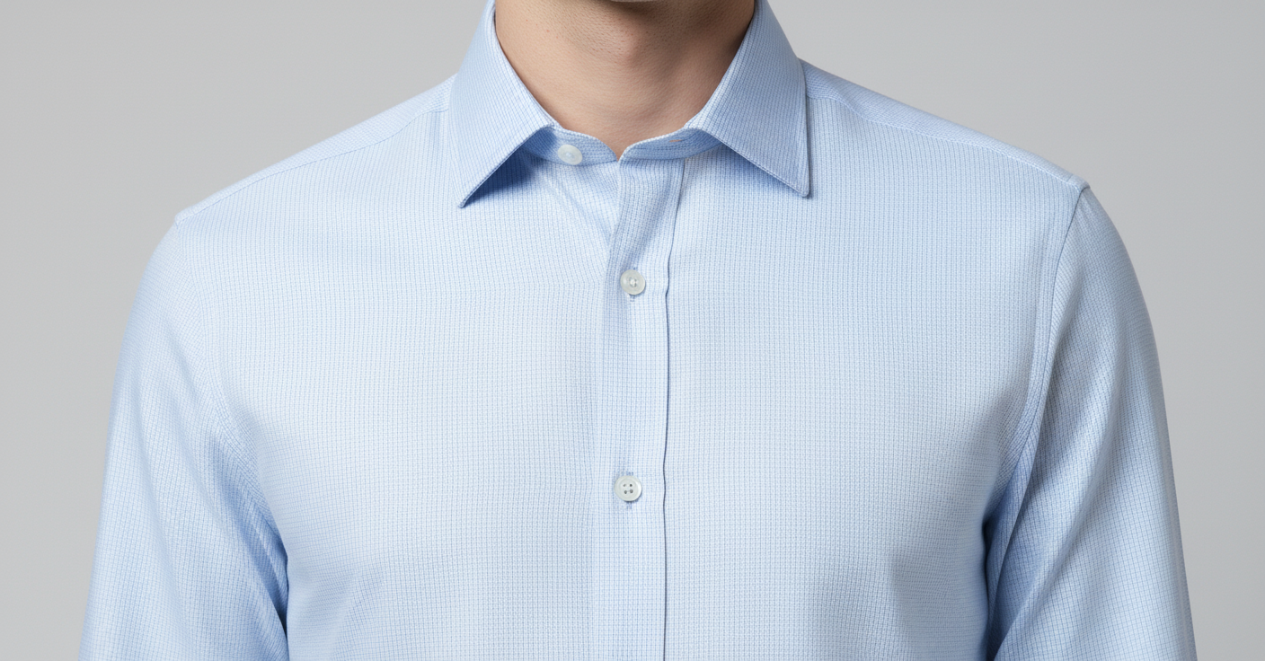 Men’s Light Blue Check Dress Shirt