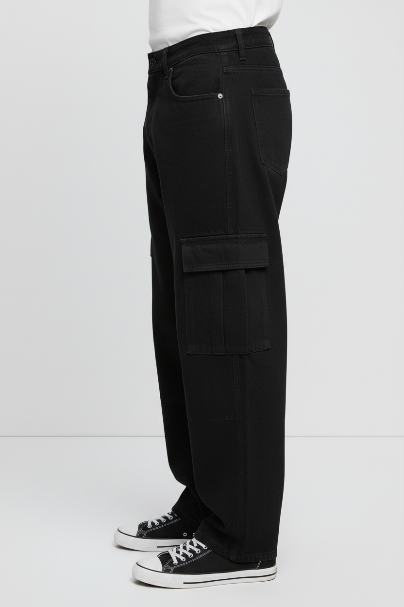 Panther Black Baggy Jeans