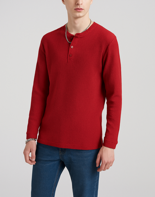 Canyon Red Henley shirt