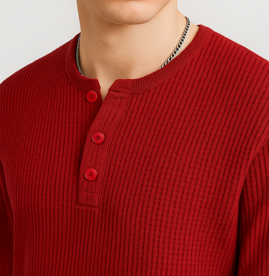 Canyon Red Henley shirt
