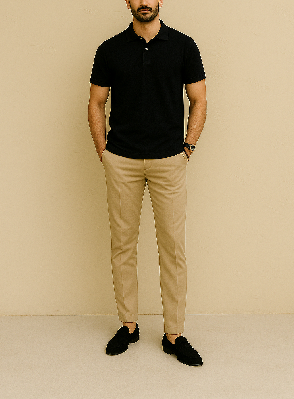 Men’s Black Piqué Polo Shirt