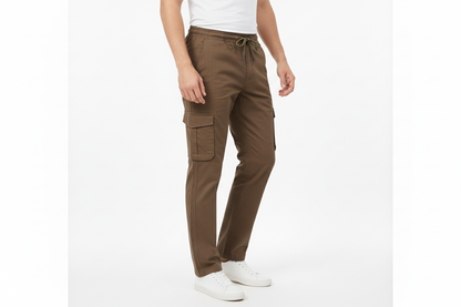 Men’s Slim Fit Cargo Jogger Pants – Brown