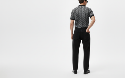 Men’s Grey Patterned Polo Shirt