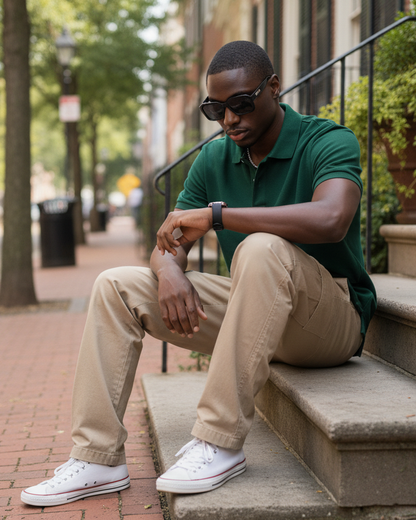 Men’s Green Piqué Polo Shirt