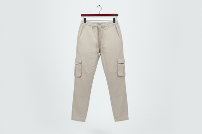 Men’s Slim Fit Cargo Jogger Pants – Khaki Beige