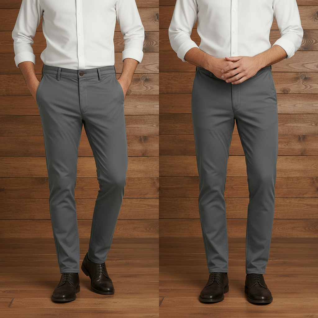 Men’s Slim Fit Chino Pants – Dark Grey