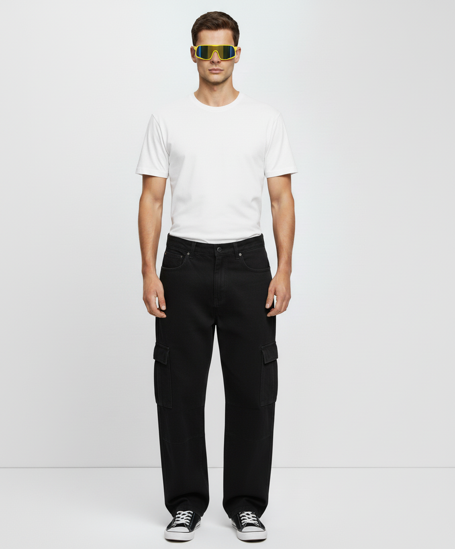 Panther Black Baggy Jeans