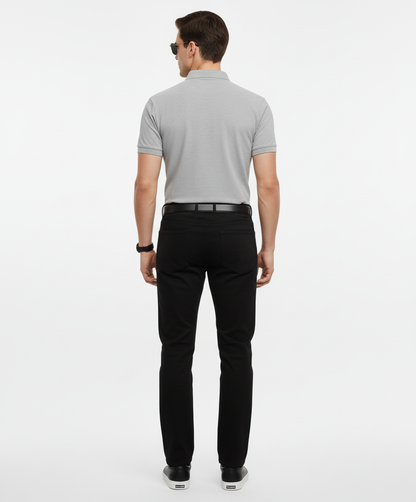 Men’s Grey Embroidered Polo Shirt