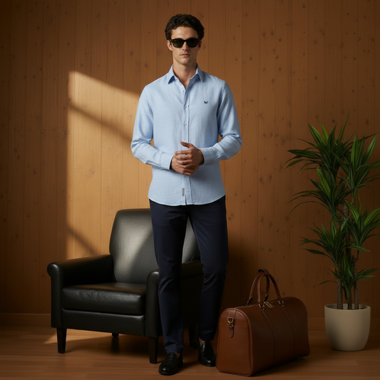 Premium Blue Linen Shirt