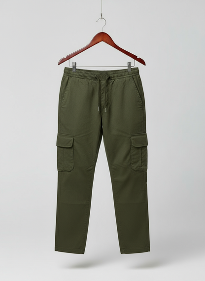 Men’s Slim Fit Cargo Jogger Pants – Olive Green