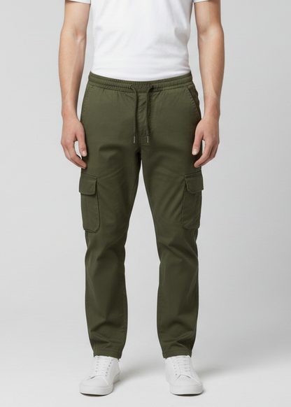 Men’s Slim Fit Cargo Jogger Pants – Olive Green