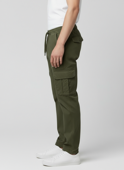 Men’s Slim Fit Cargo Jogger Pants – Olive Green