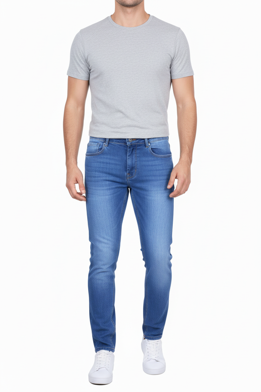 Men’s Slim Fit Stretch Denim Jeans – Classic Blue