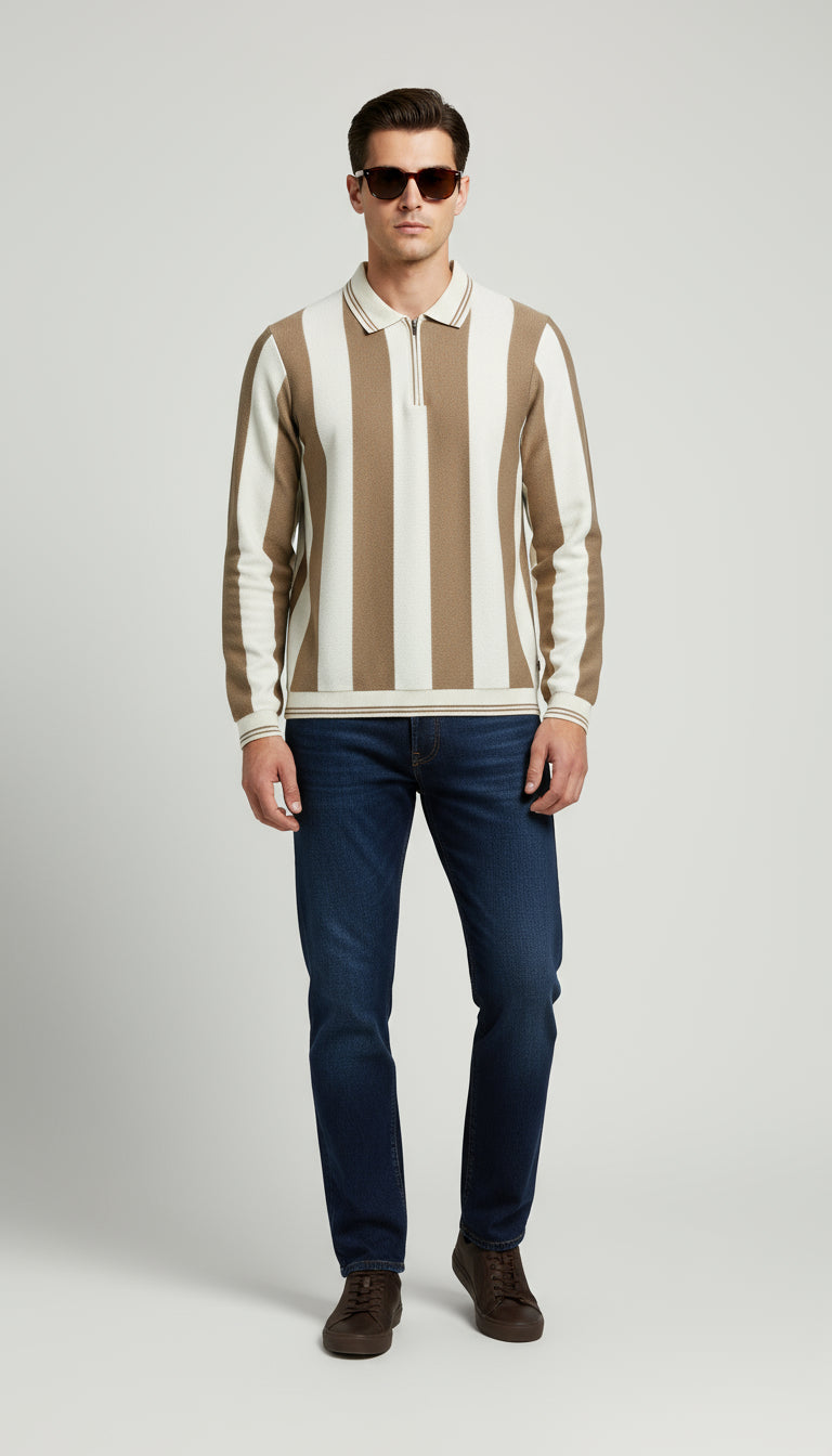 Camelo Striped Polo Shirt