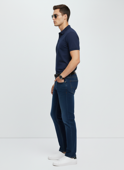 Men’s Navy Blue Piqué Polo Shirt