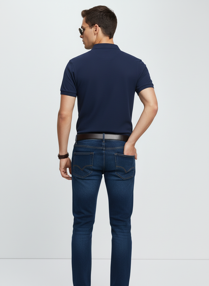 Men’s Navy Blue Piqué Polo Shirt