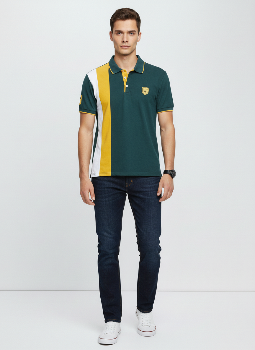 Men’s Green & Yellow Polo Shirt