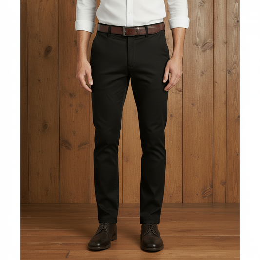 Premium Slim Fit Black Chino Pants