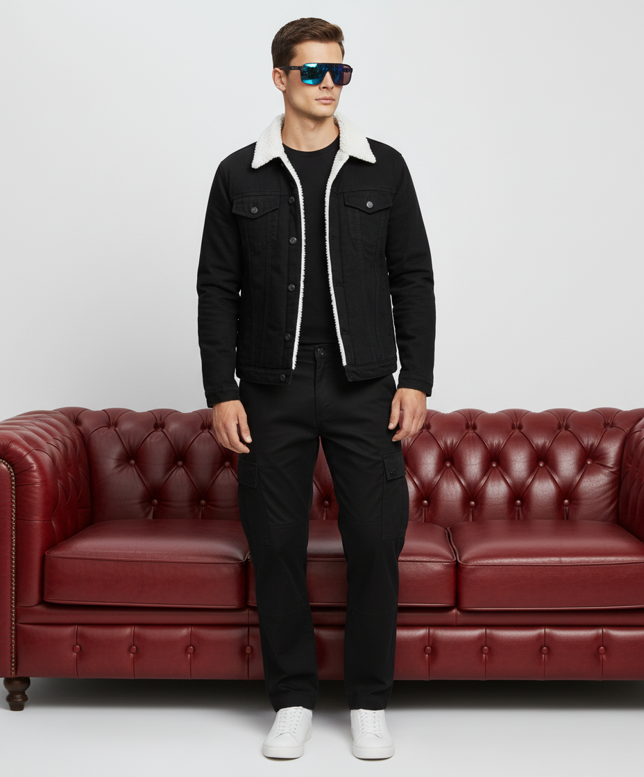 Triple Black Denim Jacket