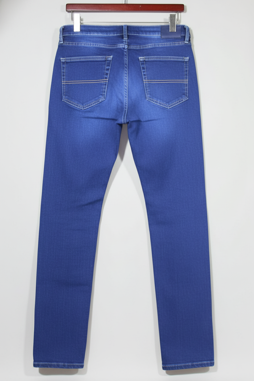 Men’s Deep Blue Slim Fit Jeans – Stretch Denim