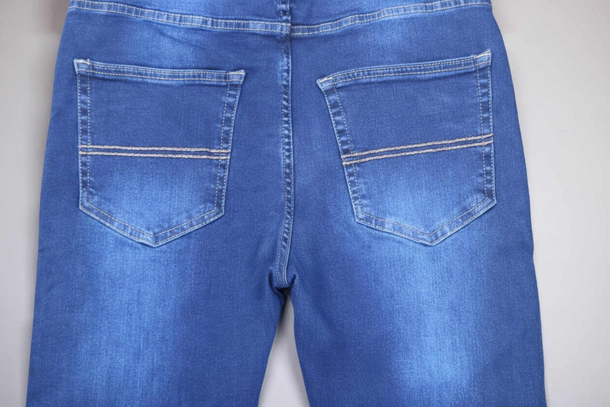 Men’s Deep Blue Slim Fit Jeans – Stretch Denim