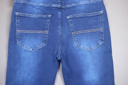 Men’s Deep Blue Slim Fit Jeans – Stretch Denim