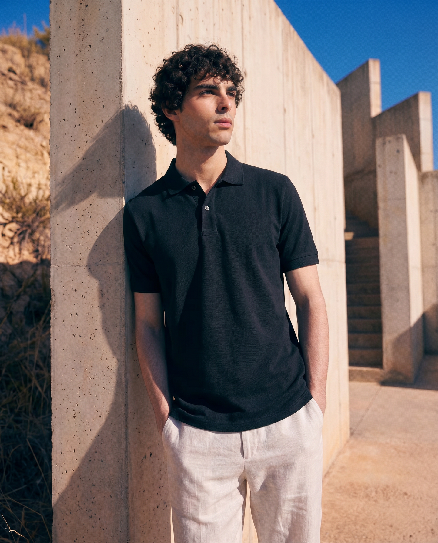 Men’s Black Piqué Polo Shirt