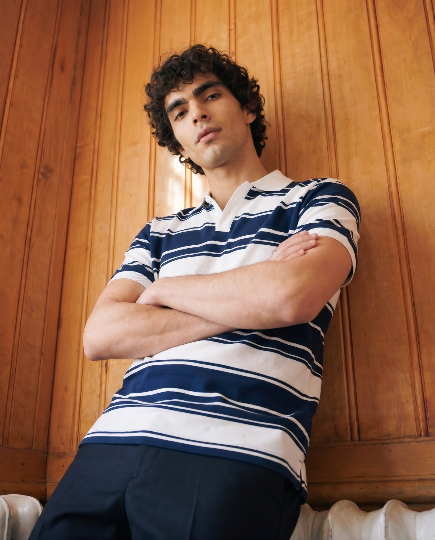Wide Striped Polo Shirt
