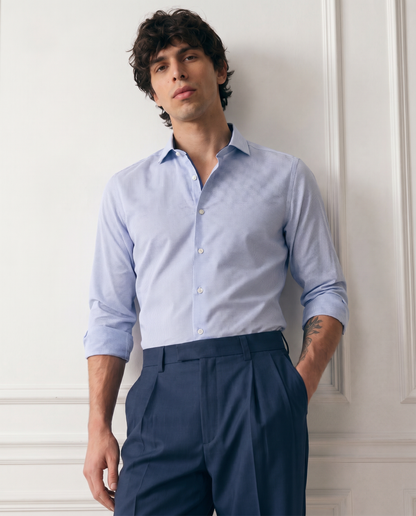 Men’s Light Blue Check Shirt