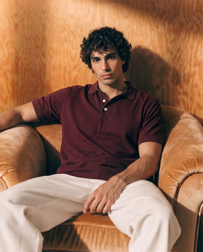 Men’s Burgundy Piqué Polo Shirt