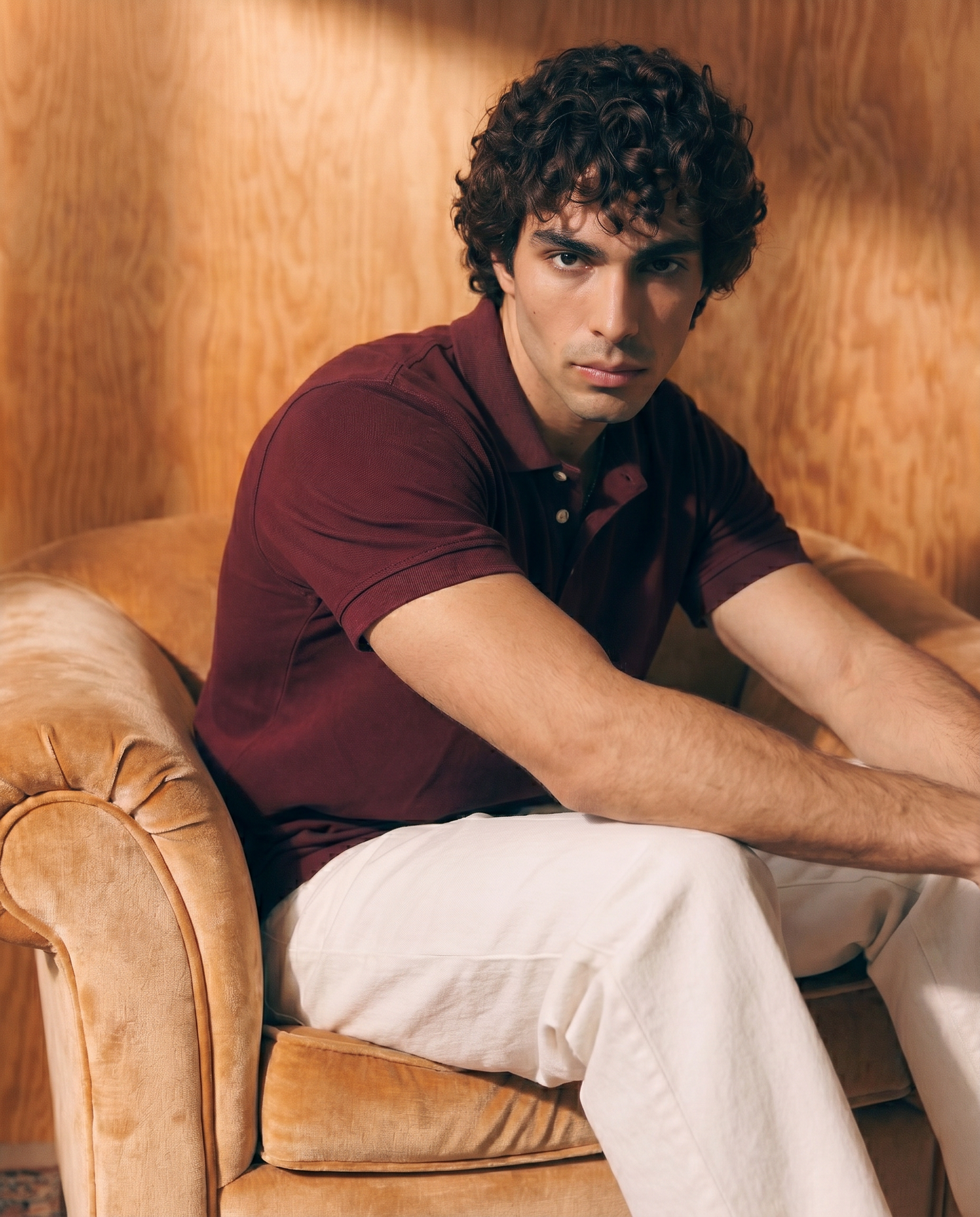 Men’s Burgundy Piqué Polo Shirt