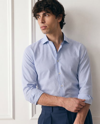 Men’s Light Blue Check Shirt