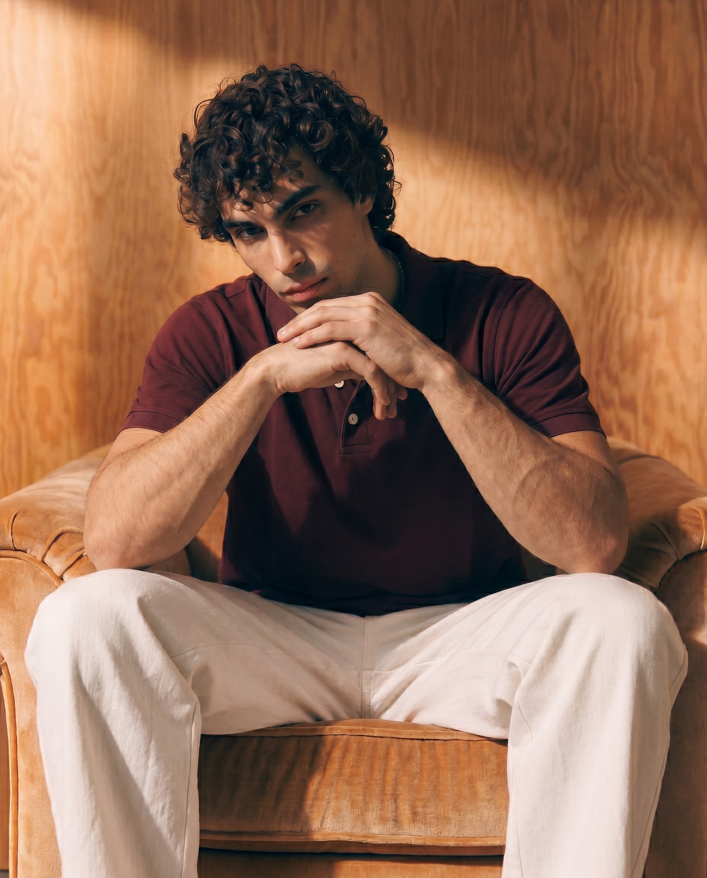Men’s Burgundy Piqué Polo Shirt