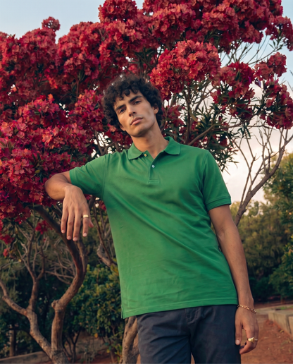 Premium Green Pique Polo Shirt