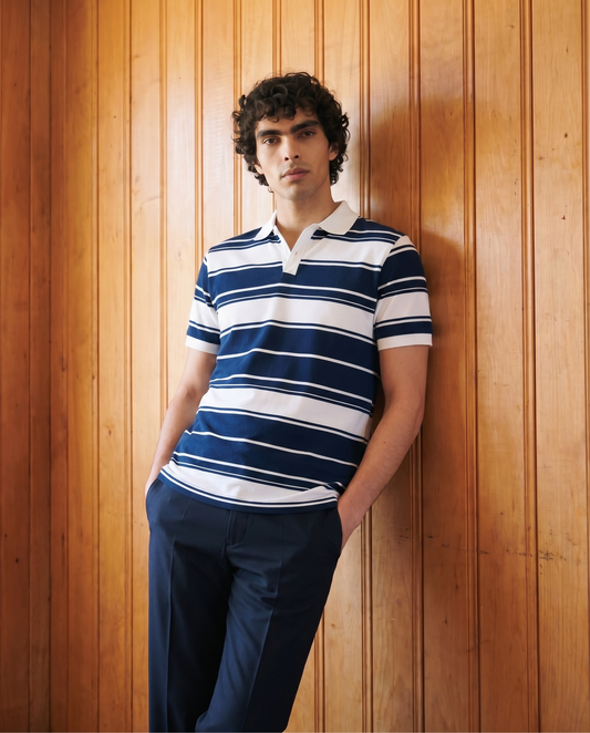 Wide Striped Polo Shirt