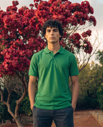 Premium Green Pique Polo Shirt