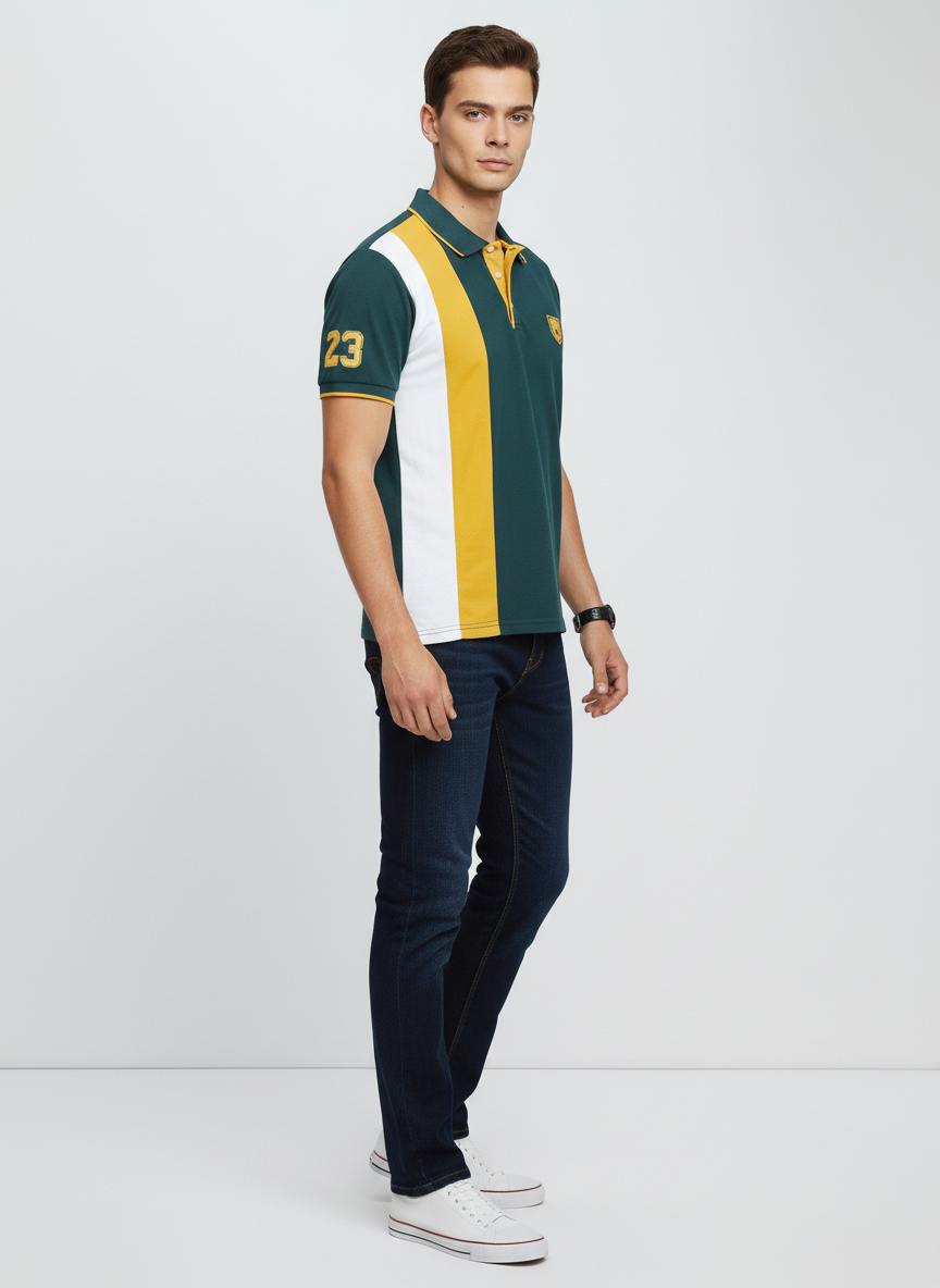Men’s Green & Yellow Polo Shirt