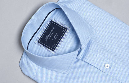 Men’s Light Blue Check Dress Shirt