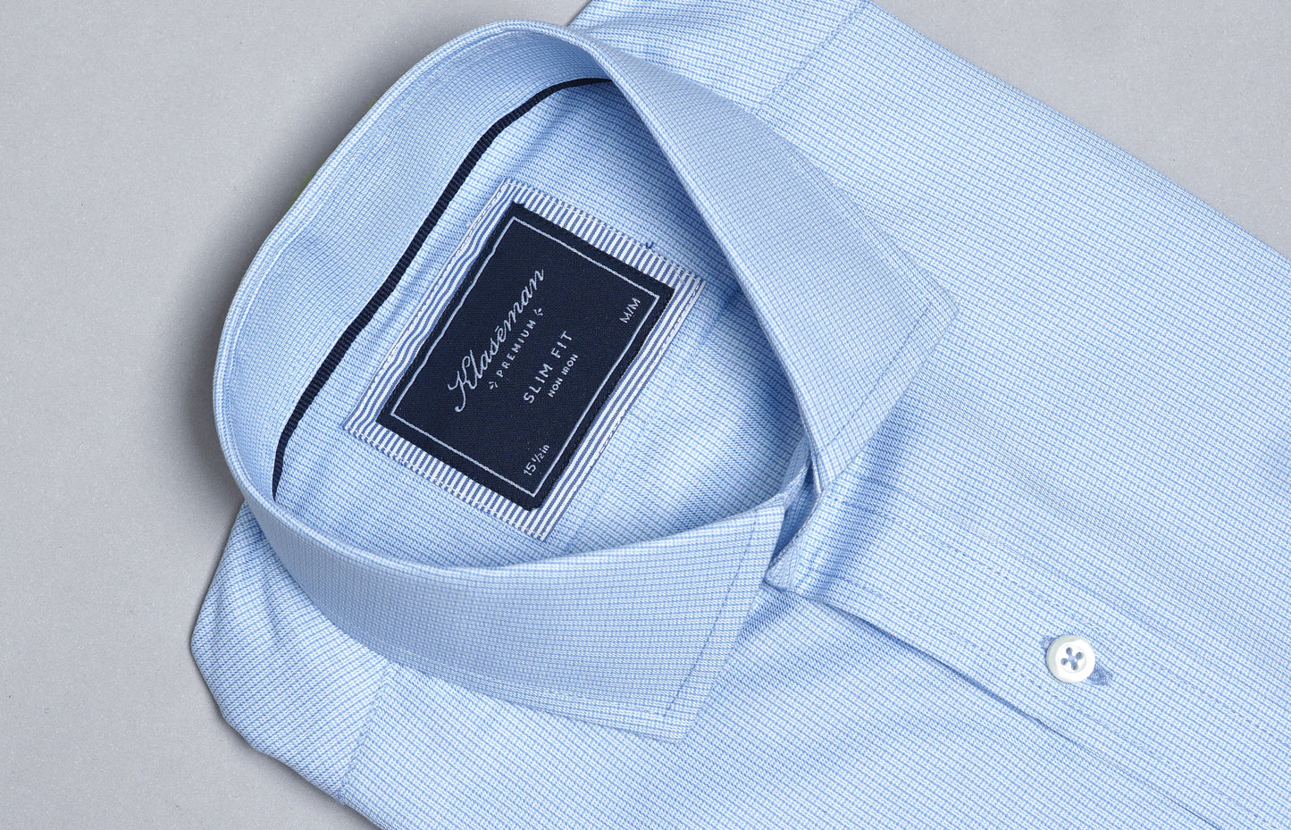 Men’s Light Blue Check Dress Shirt