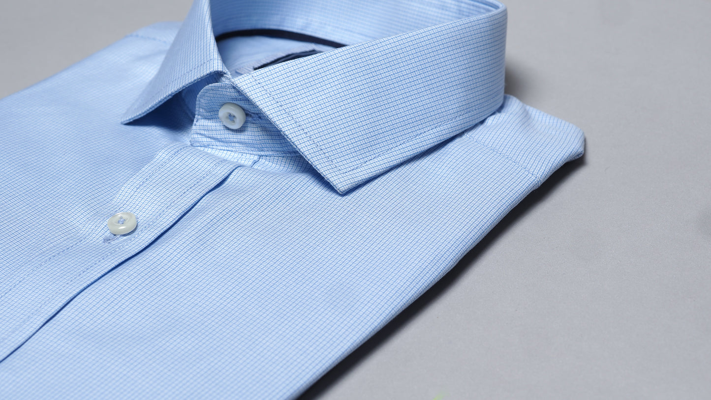 Men’s Light Blue Check Dress Shirt